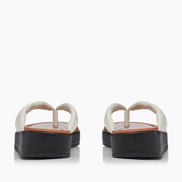 Dune London Leather Longisland White Sandals - Picture 3 of 9